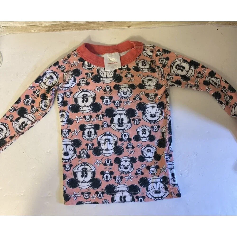 Hanna Andersson x Disney Girls Organic Cotton Mickey Mouse PJs  90cm | 3 Pink